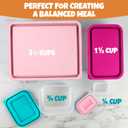 Bentology Snack Buddies - Mini Bento Snack Lunch Box w 4 Portion Control Meal Containers and Lids - BPA, PVC Free, Food Safe  On-the-Go lunchbox - Pink (1 Count)