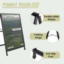 A Frame Sign 36x 48'' Sandwich Board Heavy Duty Double-Sided Sidewalk Signboard Folding Holder Outdoor Pavement Sign for Businesses Store Signs (Frame only),Black