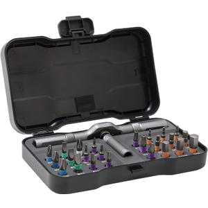 Magnetic Screwdriver Set: 24 in 1 Ratchet Mini Screwdriver Set, Multi-Function Bit Magnetic Drive Set with Detachable Ratchet Handle, Portable Precision Repair Tool Kit for Furniture Computer Bicycle