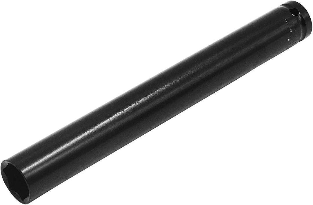 1/2" Drive by 17mm Deep Impact Socket, Heat-Treated CR-V Steel 8" Length, 6-Point Metric Sizes
