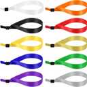 PATIKIL Disposable Cloth Wristbands for Events, 100 Pcs Adjustable Cloth Event Wristbands Colored Wrist Bands for Concert Club Parties, Multicolor, 13.8"x0.6"