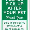 SmartSign "Please Pick Up After Your Pet, Thank you, Area Under Camera Surveillance Fines Enforced" Metal Sign, 14 x 10 inch, 40 mil Laminated Rustproof Aluminum, Green and White, Made in USA