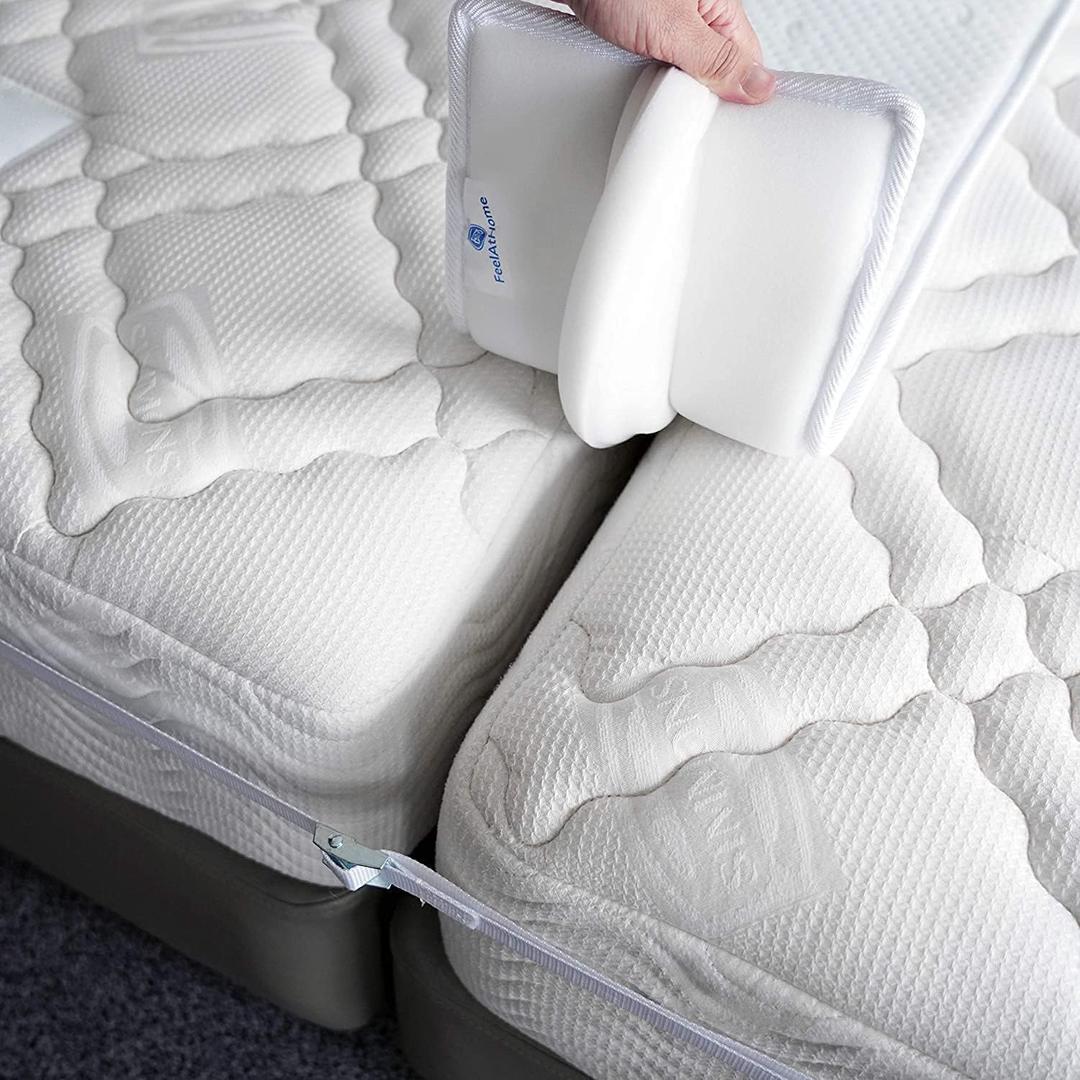 FeelAtHome Twin to King Bed Converter Kit - Bed Bridge - Twin XL Connector to King Maker - Mattress Bridge - Conversion Kit (8" Class) (White)