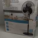 BLACK+DECKER 18-Inch Stand Fan with Pedestal Base, Height Adjustable Pedestal Fan with Remote and Touch Control Panel, Free Standing Fan with 90-Degree Oscillating and 3-Speed Settings, Black