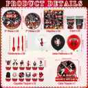 Rock and Roll Party Decorations, Including Happy Birthday Banner, Plate , Napkins, Tablecloth, Hanging Swirls, Cake Toppers, Balloons, for Rock Music Theme Party Supplies Serves 20 Guest