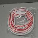 Silicone D-Shaped Weather Stripping Door Seal, 23FT Self Adhesive Door Insulation Strip, Fits Gaps up 1/8" to 1/4", for Door Frame & Window Seal (White, 3/8" W  1/4" T)