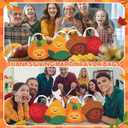 SilTriangle 24 Pcs Thanksgiving Non Woven Gift Bags with Handles Large Reusable Fall Treat Goodie Bags Bulk Autumn Candy Treat Tote for Thanksgiving Party Favor Supplies(Crops,12.6 x 11.02 in)