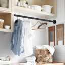 SUNALLY Shower Curtain Rod Adjustable 32-75 Inch, Spring Tension Shower Rods Stainless Steel Telescoping Curtain Rod for Bathroom or Windows, No Drilling, No Slip, No Rust, Black