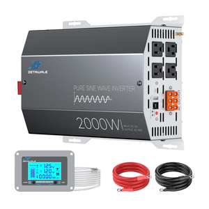 2000 Watt Pure Sine Wave Inverter 12v DC to 110v 120v AC Converter,4000W Peak Power Inverter with 4 AC Outlets,USB Port,Type-C,Remote Control LCD Display for Truck, RV, Vehicles, Solar Off-Grid