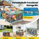 Pool Float Storage Bin 271 Gallon - 2-in-1 XX-Large Outdoor Pool Toy Storage Holder for Raft Noodles Inflatables Towels Balls, 9 Wheels Mesh Rolling Organizer Car Bin for Swimming Equipments