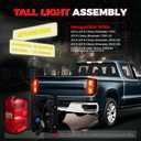 Tail Light Assembly Compatible with 2014 2015 2016-2019 Chevy Silverado 1500 2500HD 3500HD GMC Sierra 3500HD Left Driver Side Right Passenger Side Taillight Brake Lamp Bulb and Harness