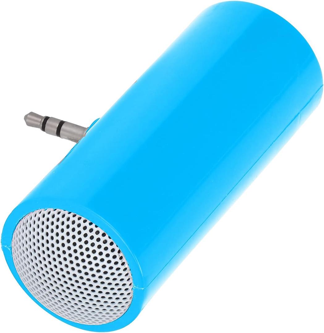 KIMISS 3.5 mm Jack Stereo Mini Speaker Portable Plug in Speaker for Mobile Phones and Tablets, Compatible with All Digital Devices, Modern Style, Blue