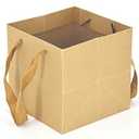 HUAPRINT Brown Paper Bags with handles, Gift Bags Bulk 24 Pack, 10x10x10inch Square Size Large, Paper Shopping Bags, Kraft, Party, Birthday, Favor, Goody, Take-Out, Merchandise, Retail Bags