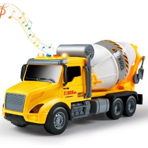 DWIRCTOYS Toddler Trucks Toys, Big Cement Mixer Toy Truck with Lights and Sounds, Truck Vehicle Boy Toy for 3 4 5 6 Year Old, Christmas Birthday Gifts for Boys & Girls