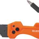 Klein Tools 44304 Folding FLICKBLADE Utility Knife, Compact, Removable Impact Driver, 1/4-Inch Nut Driver and #2 Phillips Bit