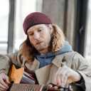 OUTDOOR SHAPING Merino Wool Short Fisherman Beanies for Men Women, Knit Cuff Trawler Beanie Cap, Winter Warm Daily Hat (One Size, Burgundy)