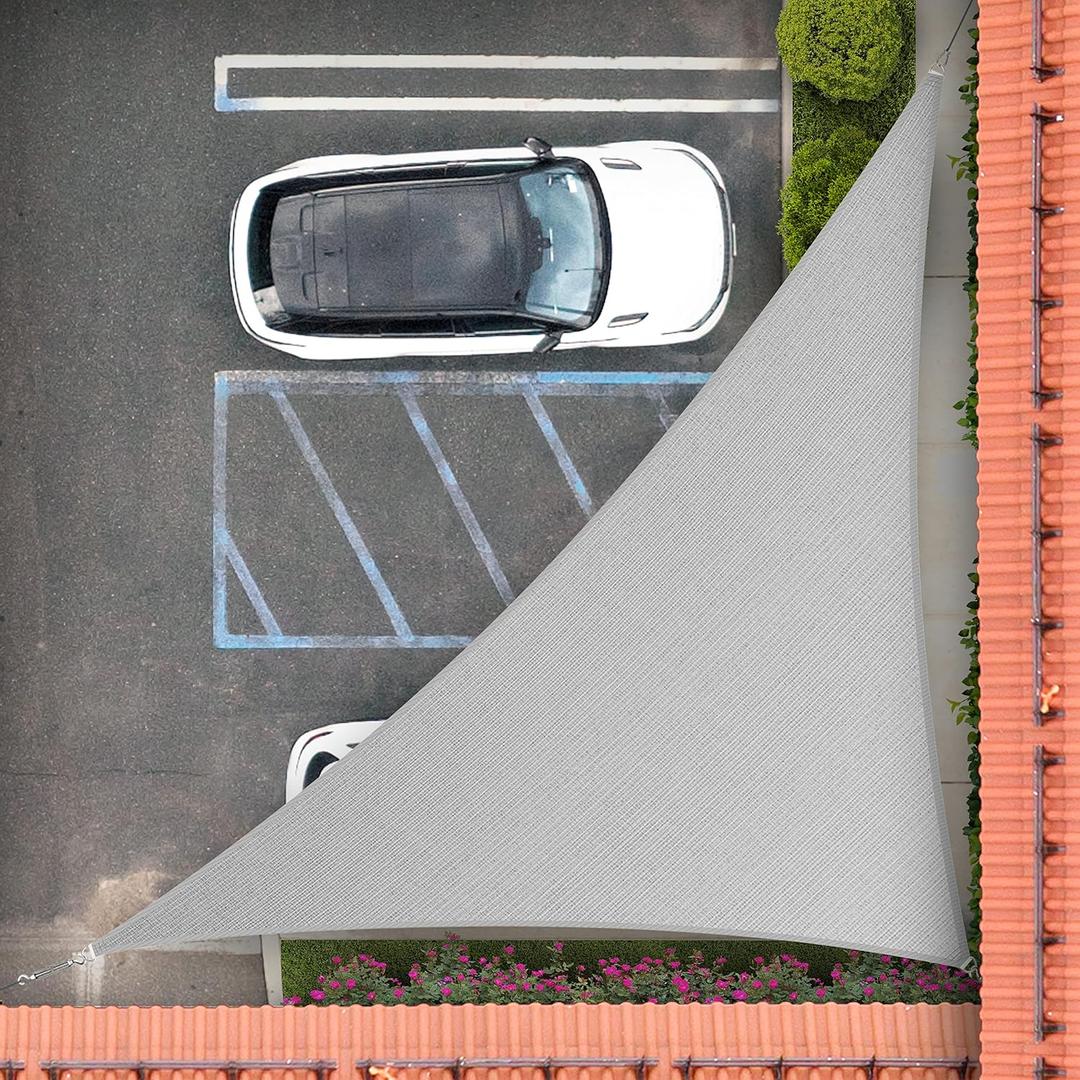 Royal Shade 12' x 12' x 17' Grey Right Triangle Sun Shade Sail Canopy Outdoor Patio Fabric Screen Awning RSTAPRT12 - UPF50+ 95% UV Blockage, Heavy Duty, Water & Air Permeable (We Make Custom Size) (Gray)