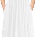 Haloumoning Girls Maxi Dress Short Sleeve Casual Holiday Summer Dress with Pockets for 13-14 Years