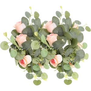 Floral Candle Wreath Ring Leaf Candle Rings Wedding Decor Christmas Decor Home
