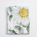 Riyidecor Green White Eucalyptus Leaf Shower Curtain for Bathroom Decor 60Wx72H Watercolor Rose Daisy Flower Plant Botanical Nature Spring Art Printed Fabric Polyester Waterproof 12 Pack Plastic Hooks