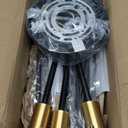 Modern Sputnik Chandelier Ceiling Light Fixture, 8-Light Mid Century Industrial Semi Flush Mount Light for Dining Room, Kitchen Island, Bedroom, Living Room, Matte Black and Gold, Adjustable Arms