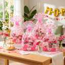 Gueevin 24 Sets Happy Mother's Day Empty Gift Baskets, 24 Cardboard Market Trays to Fill 24 Flowers Cellophane Bags 24 Pull Bows, DIY Gift Wrapping for Mother's Day Birthday Party