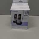 Panasonic Compact Cordless Phone with DECT 6.0, 1.6" Amber LCD and Illuminated HS Keypad, Call Block, Caller ID, Multiple Display Languages - 2 Handset - KX-TGB812S (Black/Silver)