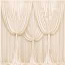 24x10FT Champagne Backdrop Curtains for Wedding Parties, Wrinkle Free Polyester Photography Backdrop Drapes for Wedding Baby Shower Birthday Parties Stage Background Stand Decorations 4x10ft,6 Panels