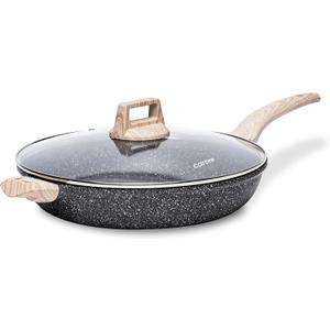 CAROTE Non Stick Frying Pan Skillet,12.5" Nonstick Skillet with Glass Lid, Granite Cookware Chef's Pan, PFOA Free (Classic Granite, 12.5-Inch)
