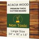 Premium Acacia Wood Cutting Board, 24" x 18" x 1.5" Thick Butcher Block for Meat, BBQ, Brisket & Meal Prep, Deep Juice Groove, Solid Hardwood, Non Toxic, BPA/Plastic Free by New M Way, 24"L x 18.1"W