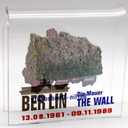 Original Piece of the Berlin Wall - Authentic Souvenir from the Real Wall in Germany Mounted in Acrylic Display (Large (4"X4"), Divided City)