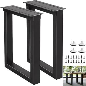 24 Inch Metal Coffee/End/Side Table Legs Black, Industrial DIY Furniture Legs for Desk, Chair, Bench, Nightstand, Set of 2