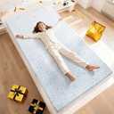 OhGeni 3 Inch Cooling Twin Size Gel Memory Foam Mattress Toppers Pad, Soft Washable Bed Cover with Anti-Slip Base & Zipper, Fits 6"-19" Mattresses with Straps，Extra Comfort & Back-Friendly for Kids