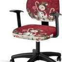 GLENLCWE Christmas Snowman Print Computer Chair Covers Set of 2 Stretchable Cloth Office Chair Covers Universal Desk Rotating Chairs Slipcover Non Slip Christmas Decorations