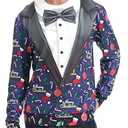 *daisysboutique* Unisex Women Men Christmas Ugly Sweatshirt Funny Halloween 3D Effect Graphic Costume Holiday Pullover (Medium, Party Suit 5)