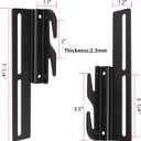 2 PCS #711 Bed Frame Bolt On to Hook On Conversion Brackets for Headboard or Footboard, Hook on Bed Rails Brackets, Extra Heavy Duty Hook Plate Adapter, Headboard Attachment Kit with Hardware, Black