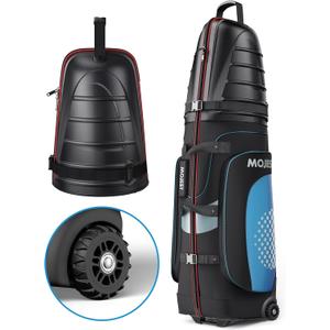 Golf Travel Bags for Airlines with Wheels, Hard Case Top and 1680D Heavy Duty Oxford Protect Golf Clubs, Lightweight and Easy to Maneuver - Ravenfire