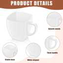 Amyhill Mini Disposable Tea Cups with Handle, 2oz Hard Plastic Coffee Mug Bulk Plastic Square Disposable Espresso Cups for Wedding Tea Party Catering Dessert Sampling(White,50 Pcs)