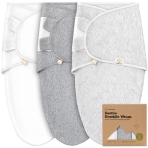 3-Pack Organic Baby Swaddle Sleep Sacks - Swaddles for Newborns, Infant 0-3 Months, Baby Girls, Boys, Soft & Snug Newborn Sleep Sack, Nursery Swaddling Blankets (Cloud)