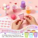 Yinkin 100 Pcs 2 oz Valentine's Day Cups Bulk Mini Conversation Heart Cups Small Plastic Candy Heart Shot Glasses with Stickers Valentine's Day Drinkware for Wedding Birthday Party Supplies