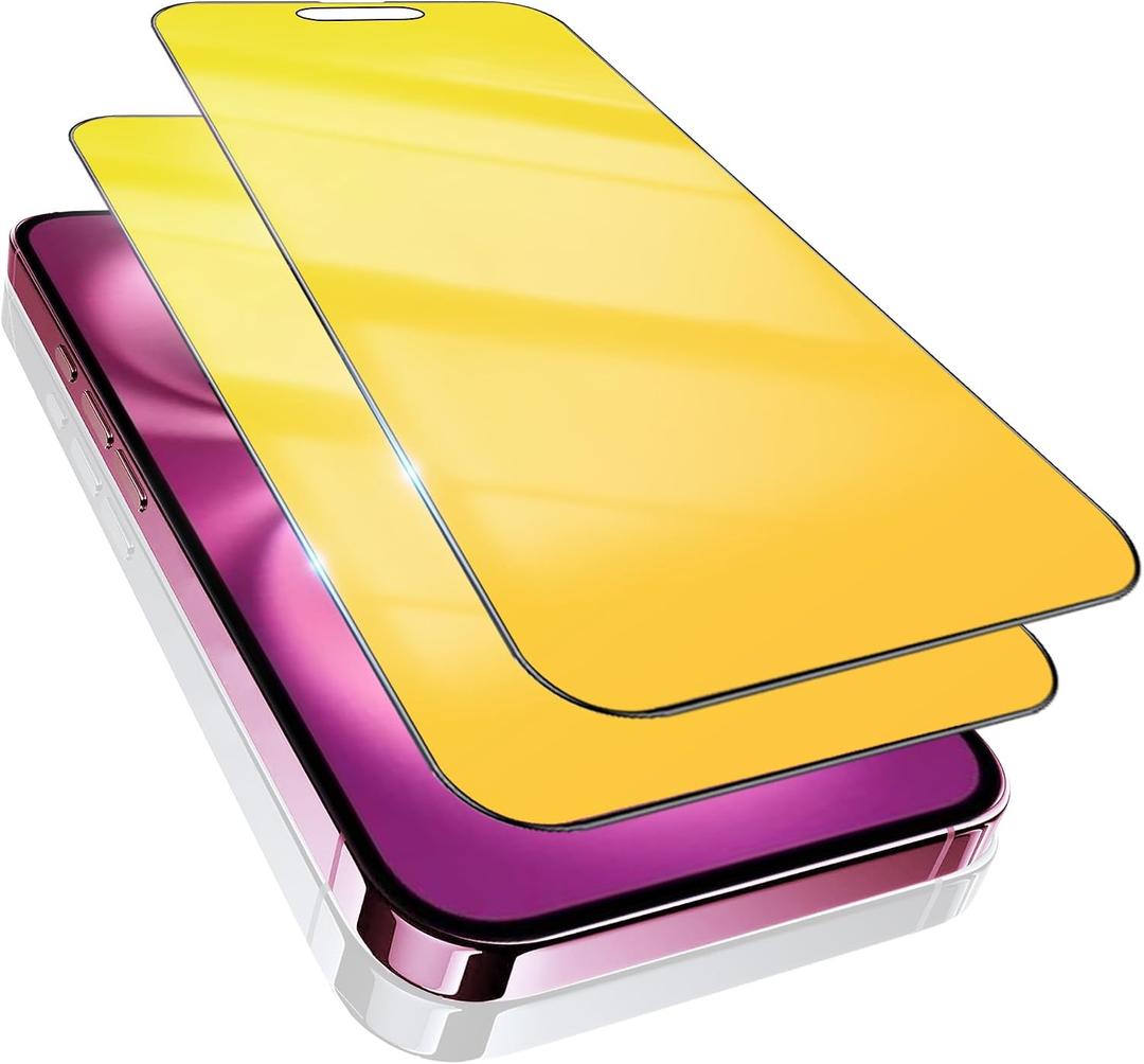 2 x 2 Pack for iPhone 16 Plus Privacy Screen Protector | Gradient Colorful 25 Anti-Spy Tempered Glass Anti-Bluelight Full Coverage Installation Frame Case Friendly 6.7 inch Gold