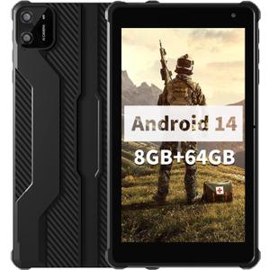 VASOUN Android 14 Tablet 7 inch, 8GB RAM 64GB ROM, Octa-Core 2.0GHz, IPS Touch Screen, Dual Camera, 5G WiFi/Bluetooth, Kids & Adult Tablet with Case