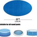 Round Pool Cover for Above Ground Round Pools - Dustproof, Waterproof, Leaf Protection Pool Cover with Reinforced Drawstring & Ventilation Holes - Heavy Duty Swimming Pool Cover (8FT)