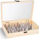 Piping Tip Organizer, Equipped with 200 Pcs of Cake Flower Nails, Holds 60 Piping Tips, Cake Decorating Tools, Baking Tools, Cake Decorating Tips Storage Box Made with Wood, Piping Tip Sold Separately