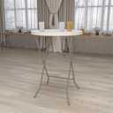 Flash Furniture Kathryn 31.5" Round All-Occasion Folding Bar Height Table for Parties and Commercial Events, Plastic Bar Height Folding Table, White