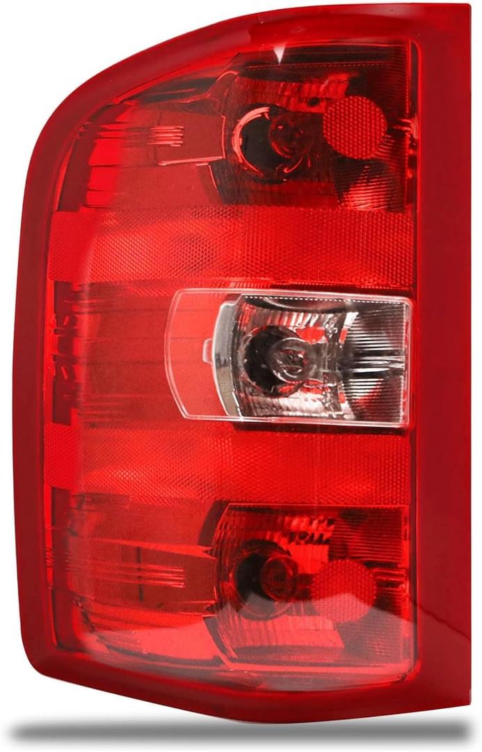 Tail Light Assembly Compatible With 2007-2013 Chevy Silverado 1500 2500HD 3500HD GMC Sierra 2500 HD 3500 HD (Red Border, Left Driver Side)