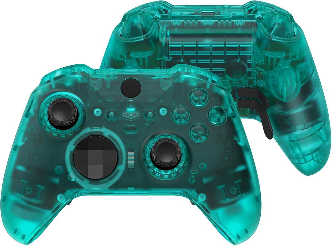 eXtremeRate Full Set Shell Buttons for Xbox One Elite Series 2 Controller, Emerald Green Replacement Faceplate Back Plate Bottom Shell with Buttons for Xbox Elite Series 2 Core Controller - Model 1797