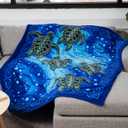 Dawhud Direct Sea Turtle Fleece Blanket for Bed, 75" x 90" Queen Size Sea Turtle Fleece Throw Blanket for Women, Men and Kids - Super Soft Plush Sea Turtle Blanket Throw
