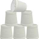 Aspen Creative 32713-6B, Empire Clip-On Chandelier Lamp Shade, Off White, 3" Top x 4" Bottom x 4" Slant Height, Set of 6