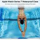 3 x YMHML Case Compatible for Apple Watch Series 9/8/7 45mm with Tempered Glass Screen Protector, Hard PC Full Touch Sensitive Protective Cover Slim Bumper for iWatch Accessories, Blue